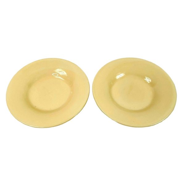 Pottery Barn Sausalito Salad Plate Pair Shallow Wide Rim 10.25 in Set 2 Natural - Picture 1 of 4